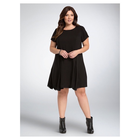Torrid Black Challis Tee Dress SZ 1X - Picture 1 of 8